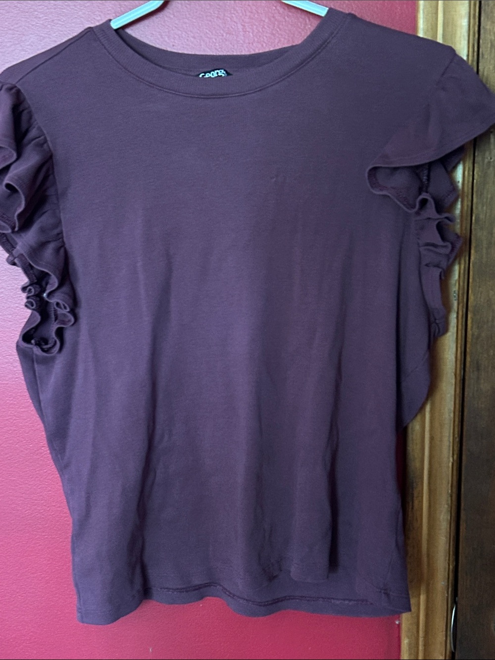 George Plum Ruffle Sleeve Short Sleeve Tee